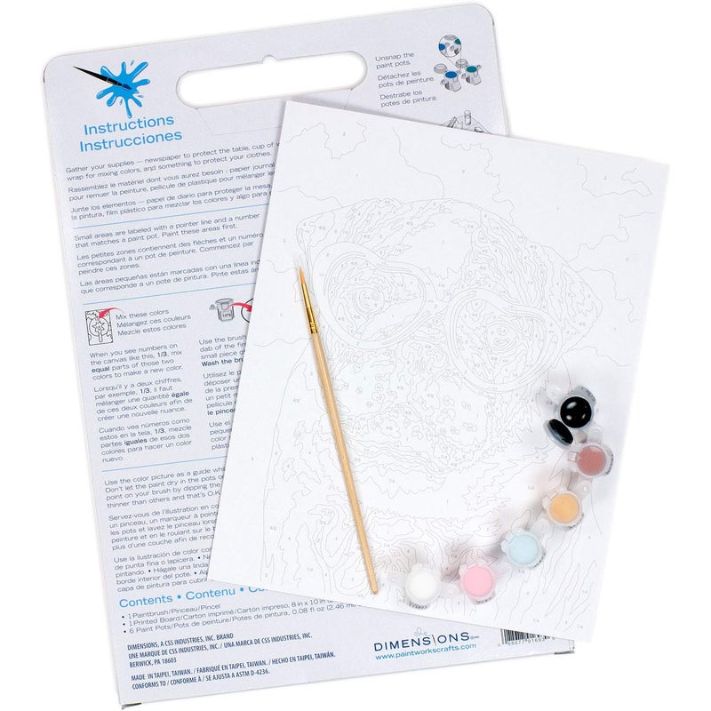 Dimensions , Dog Love, Paintworks Paint By Numbers Kit for Kids and Adults, 8'' x 10' - Image 3